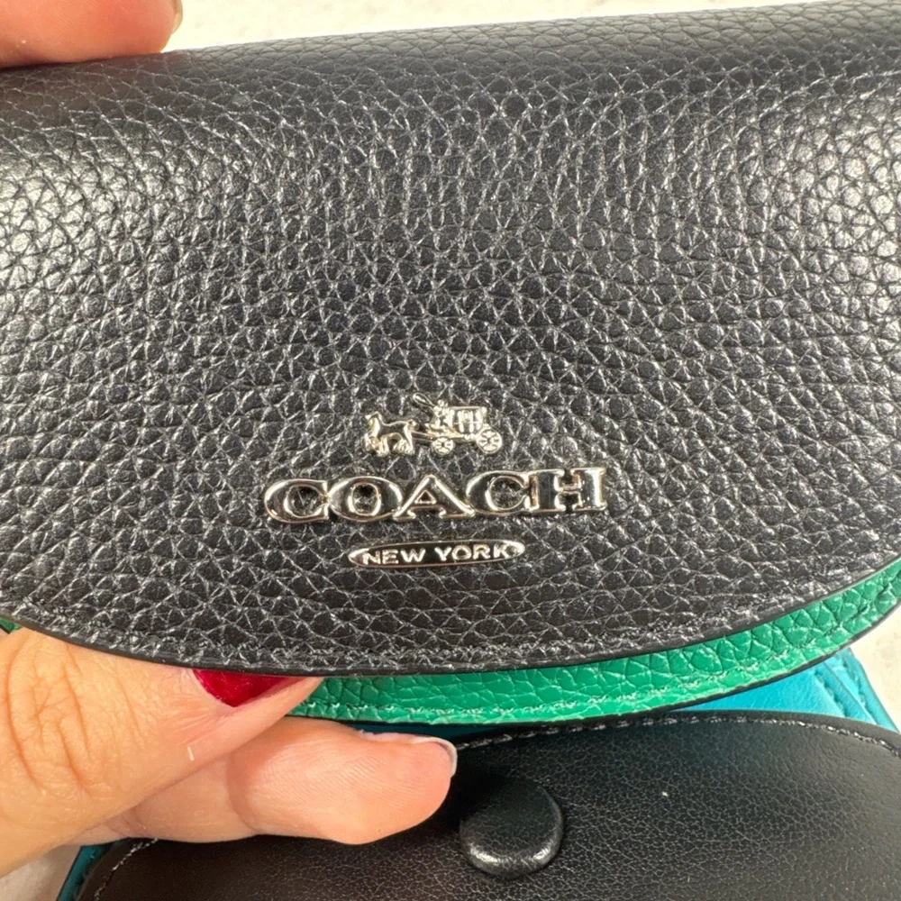 Coach Black, Green, and Blue Wallet - Picture 4 of 8